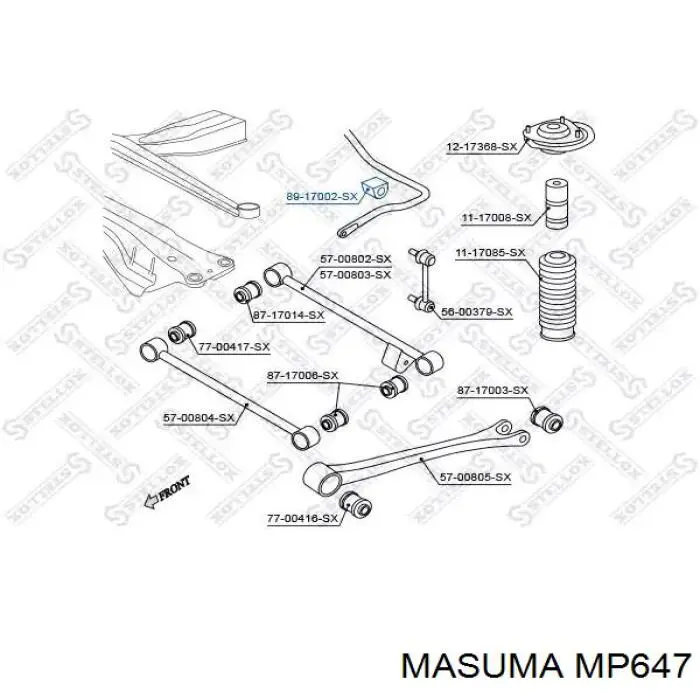 Втулка стабілізатора заднього Masuma MP647 ціна, від 2.56 USD
