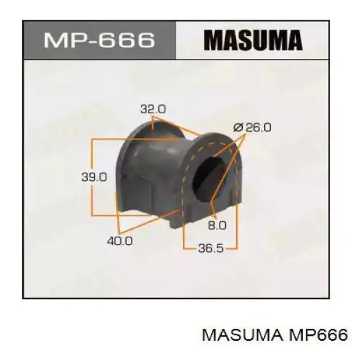 Купити MP666 Masuma Подушка стабілізатора передня