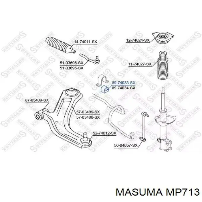 Купити MP713 Masuma Подушка стабілізатора передня