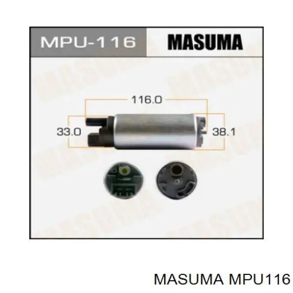 Паливний насос електричний, занурювальний Masuma MPU116 ціна, від 52.61 USD