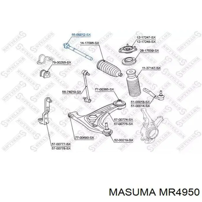 MR4950 Masuma Рейковий рульовий механізм