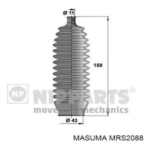 MRS2088 Masuma Пильник рульового механізму/рейки, правий