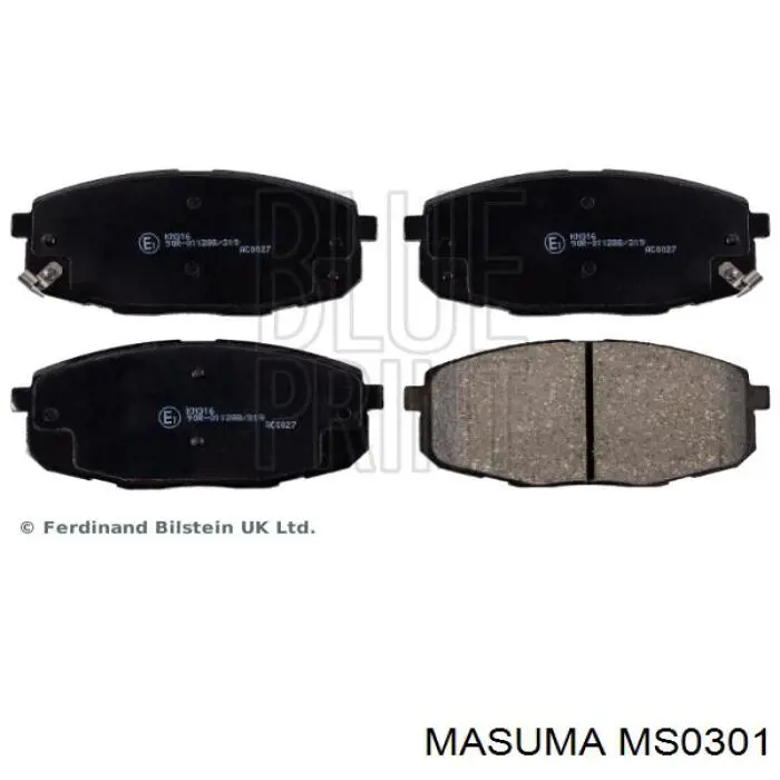 MS0301 Masuma колодки гальмівні передні, дискові