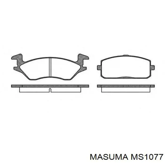 MS1077 Masuma колодки гальмівні передні, дискові