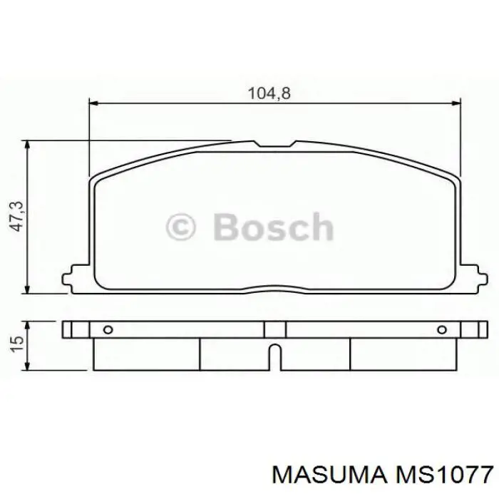 Передні тормозні колодки MS1077 Masuma
