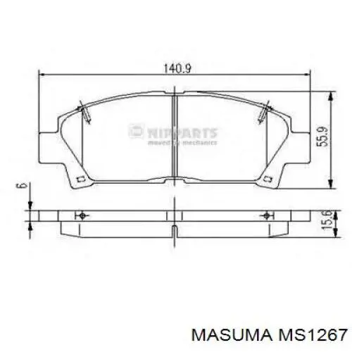 Гальмівні колодки Masuma MS1267 ціна, від 23.17 USD