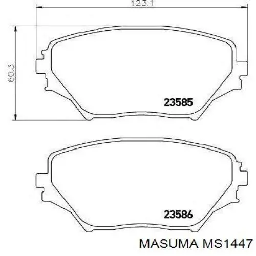 Гальмівні колодки Masuma MS1447 ціна, від 20.38 USD