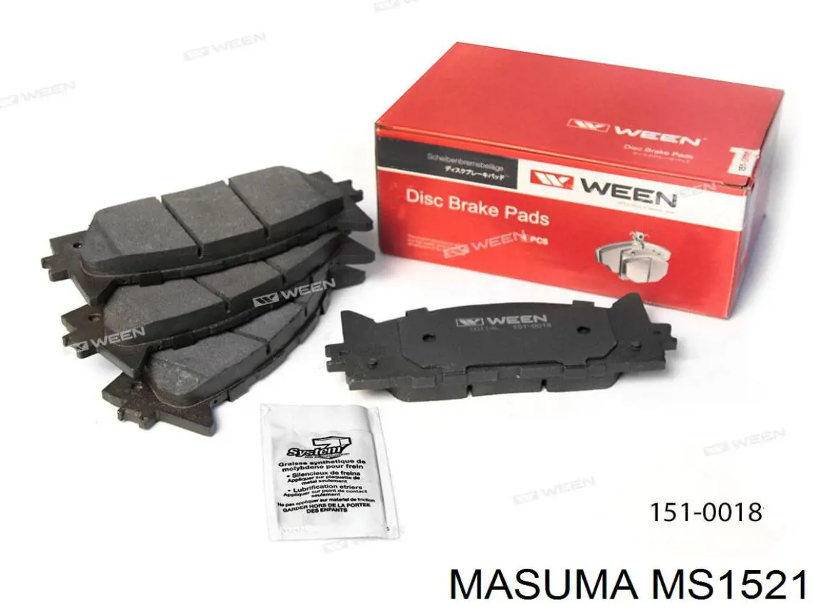 Гальмівні колодки Masuma MS1521 ціна, від 26.43 USD