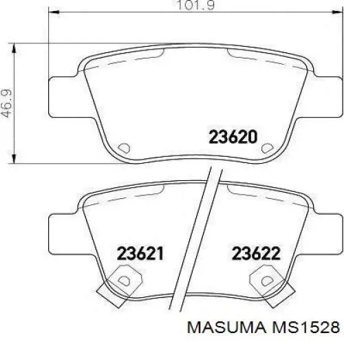 MS1528 Masuma Колодки гальмівні задні, дискові