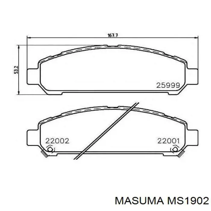 MS1902 Masuma Передні гальмівні колодки