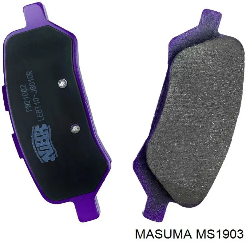 MS1903 Masuma колодки гальмові задні, дискові