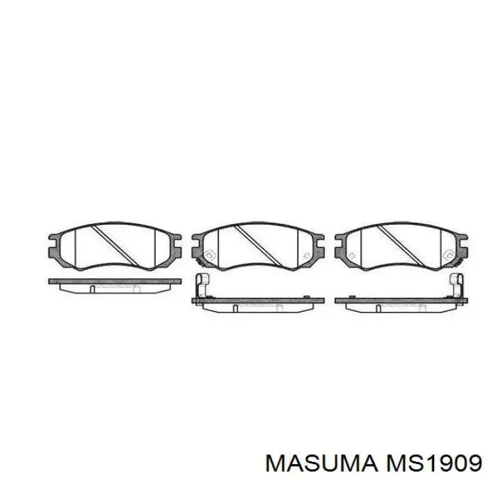 MS1909 Masuma Колодки гальмівні задні, дискові