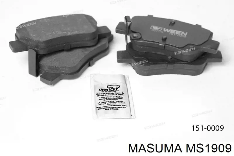 Купити MS1909 Masuma Задні колодки