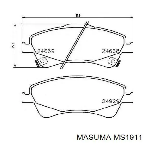 MS1911 Masuma Передні гальмівні колодки