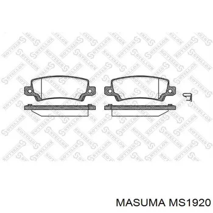 Колодки гальмові задні, дискові MS1920 Masuma