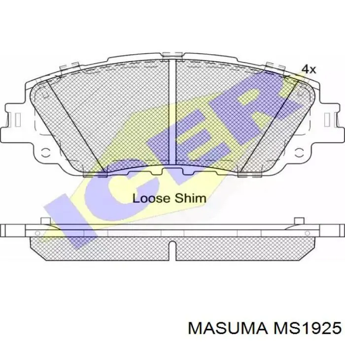 Гальмівні колодки Masuma MS1925 ціна, від 31.03 USD