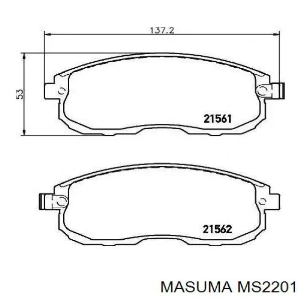 Гальмівні колодки Masuma MS2201 ціна, від 20.46 USD