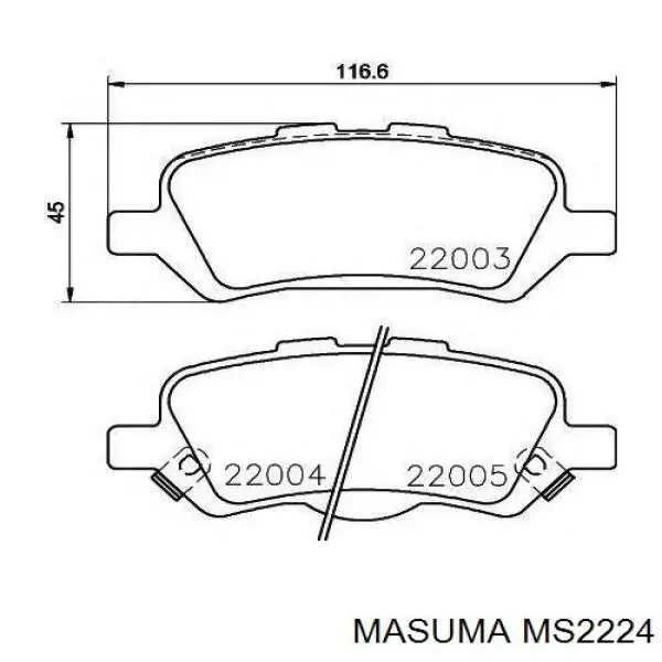 Задні гальмівні колодки Masuma MS2224 ціна, від 14.29 USD