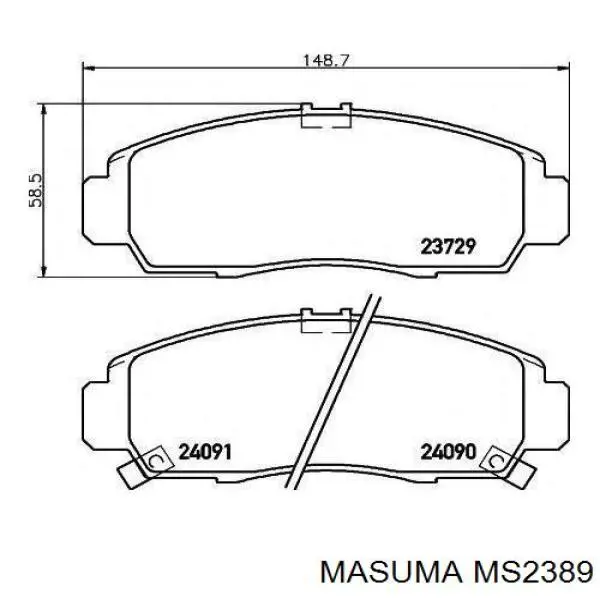 Гальмівні колодки Masuma MS2389 ціна, від 23.71 USD