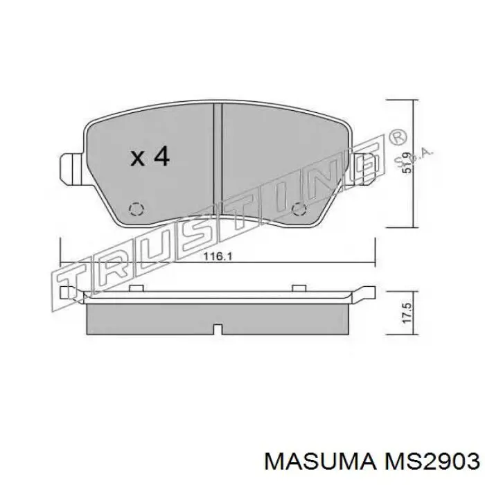 Тормозні колодки Masuma MS2903