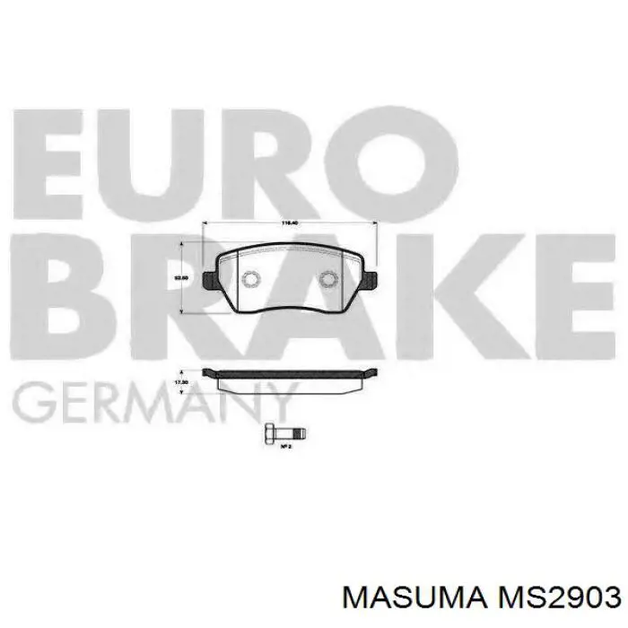 MS2903 Masuma Передні гальмівні колодки