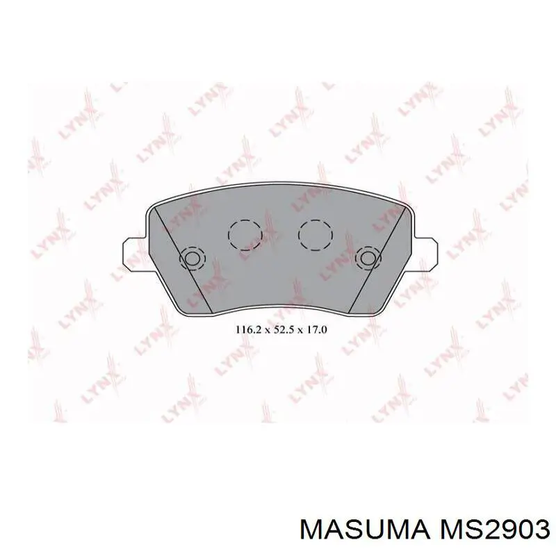 MS2903 Masuma Передні гальмівні колодки