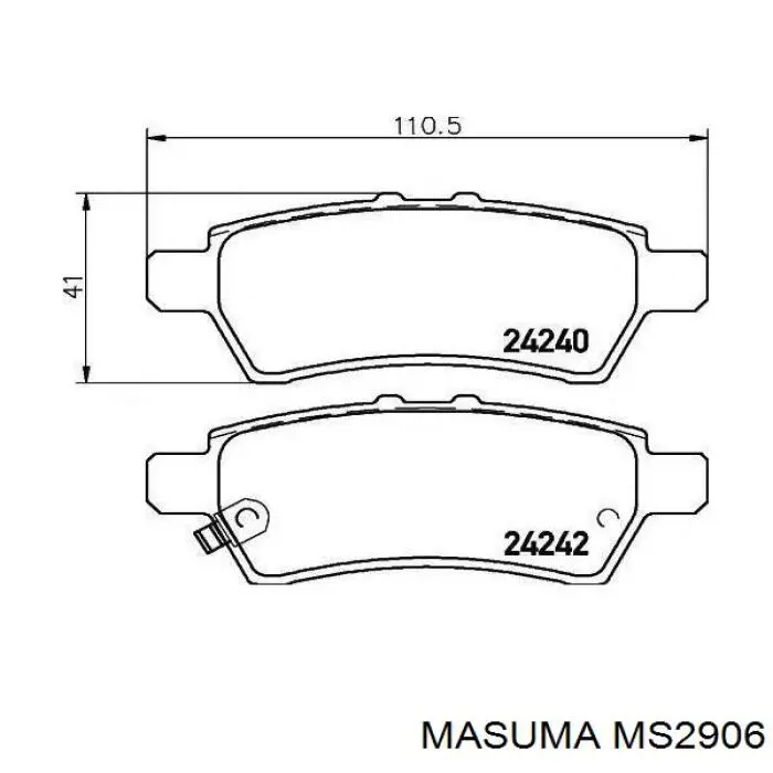 Задні гальмівні колодки MS2906 Masuma