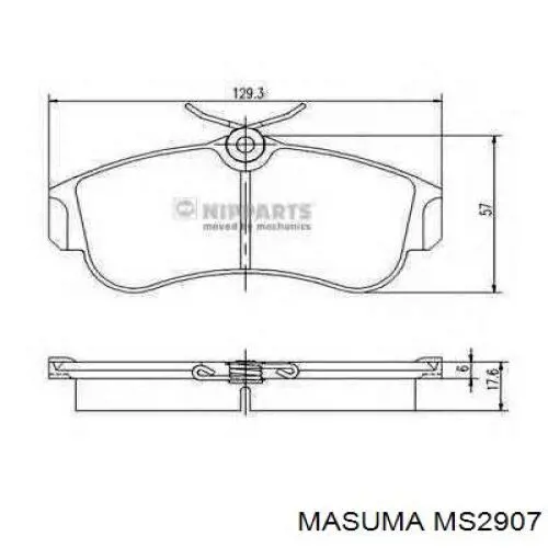 MS2907 Masuma Передні гальмівні колодки