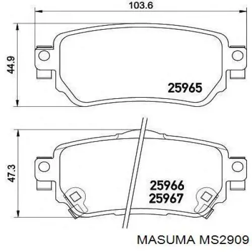 Купити MS2909 Masuma Задні колодки