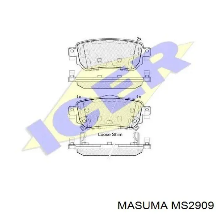 Задні гальмівні колодки Masuma MS2909 ціна, від 23.86 USD