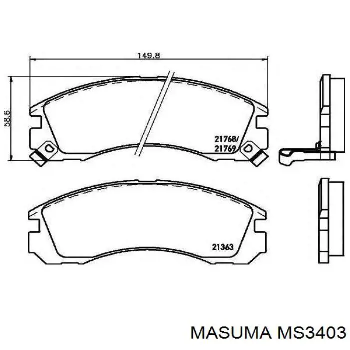 Передні тормозні колодки MS3403 Masuma