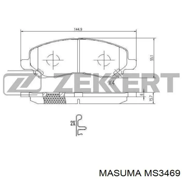 Купити MS3469 Masuma Колодки гальмівні передні, дискові