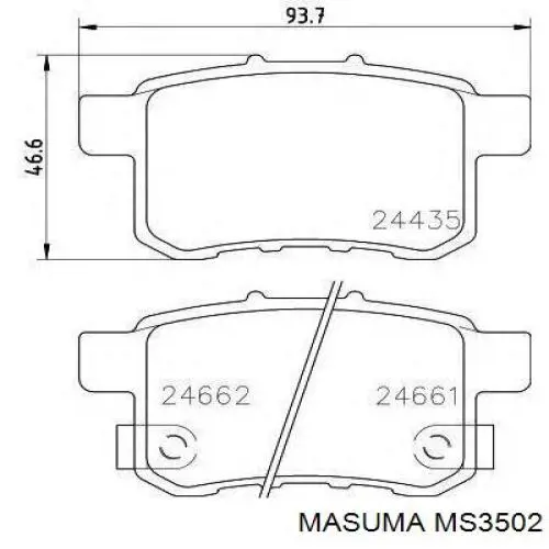 Купити MS3502 Masuma Задні колодки