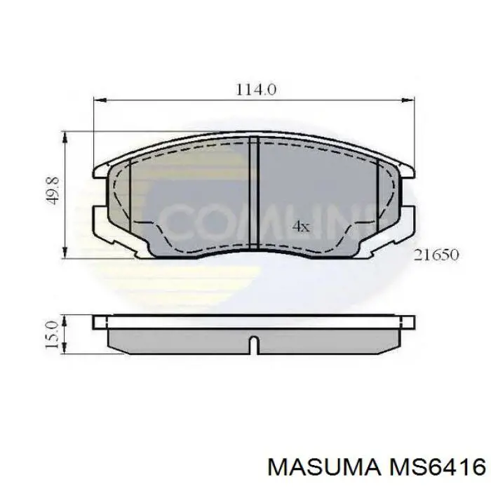 MS6416 Masuma Передні гальмівні колодки