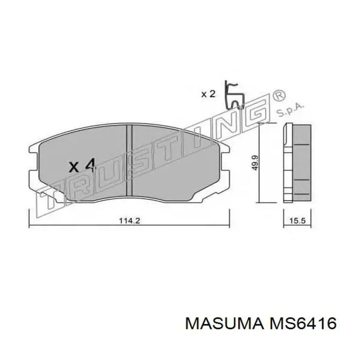 Гальмівні колодки Masuma MS6416 ціна, від 15.24 USD