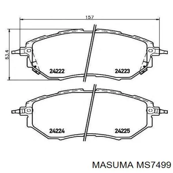 Передні тормозні колодки MS7499 Masuma