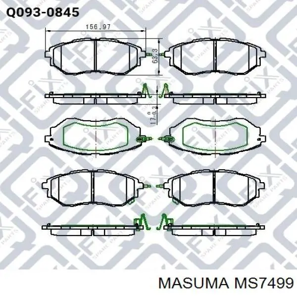 MS7499 Masuma Передні гальмівні колодки