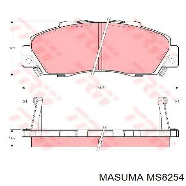 Передні тормозні колодки MS8254 Masuma