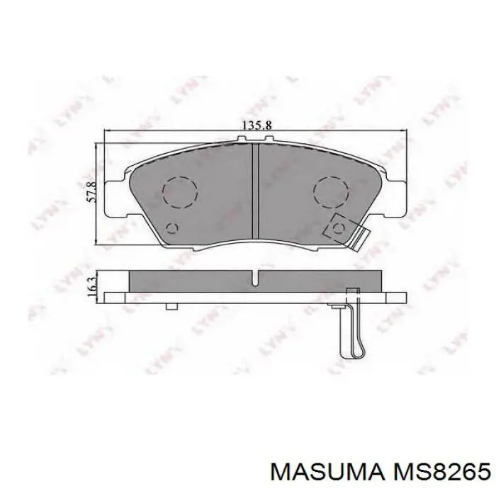 MS8265 Masuma Передні гальмівні колодки