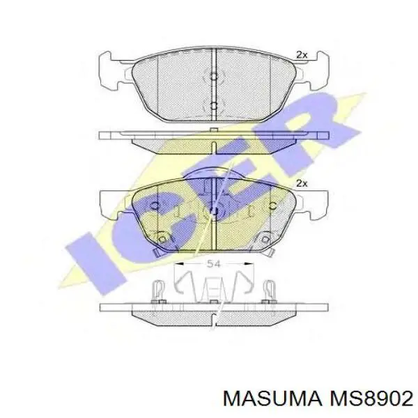 MS8902 Masuma Передні гальмівні колодки