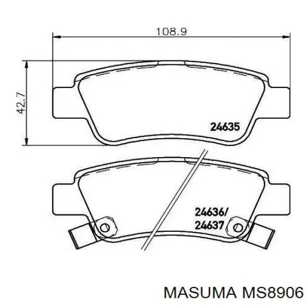 Купити MS8906 Masuma Задні колодки