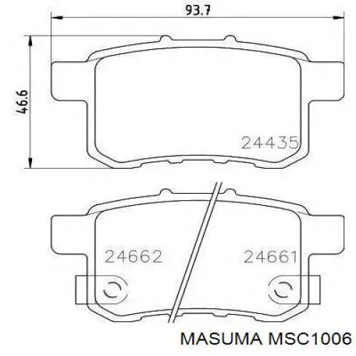 Задні гальмівні колодки 044660E030 Toyota