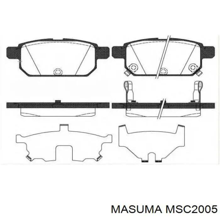 MSC2005 Masuma колодки гальмові задні, дискові