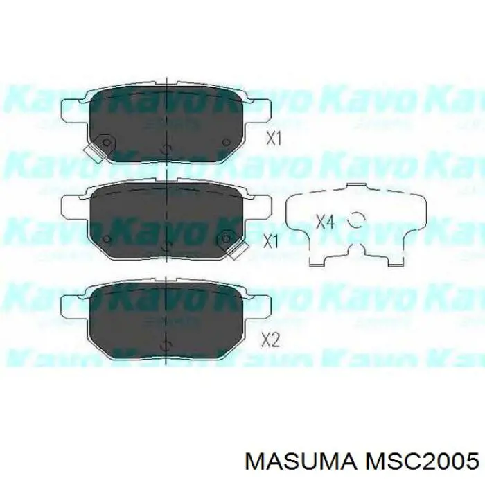 Задні гальмівні колодки Masuma MSC2005 ціна, від 21.51 USD