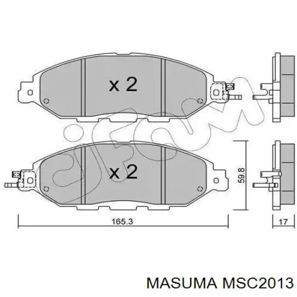 MSC2013 Masuma колодки гальмівні передні, дискові
