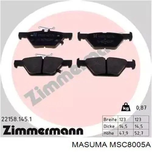 Купити MSC8005A Masuma Задні колодки