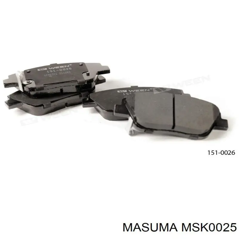 Гальмівні колодки Masuma MSK0025 ціна, від 25.25 USD