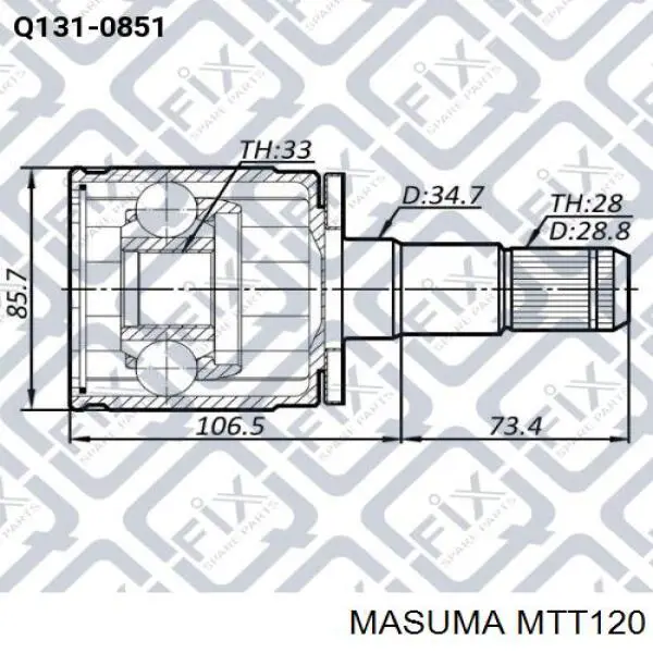 Хрестовина карданного валу, заднього Toyota 437136021
