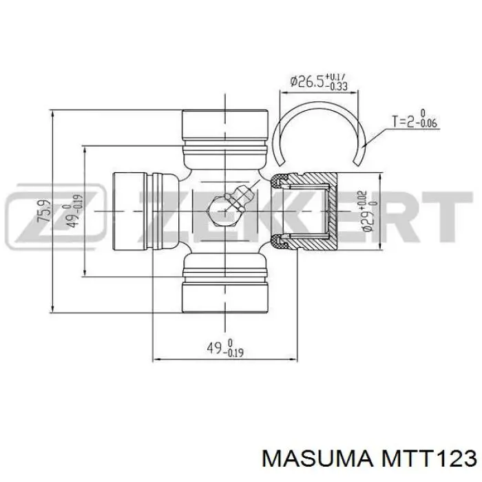 Хрестовина карданного валу Masuma MTT123 ціна, від 14.09 USD