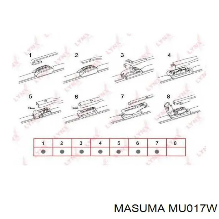 Купити MU017W Masuma Щітка-двірник лобового скла, пасажирська